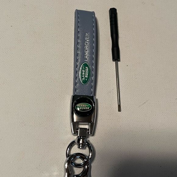 Land Rover Key Fob Keychain in Blue Leather NWT - Picture 4 of 5